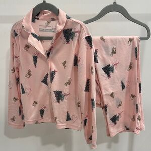 Pink Kids Pajamas with Tree Print